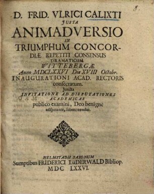 Iusta animadversio in triumphum Concordiae repetiti consensus dramaticum