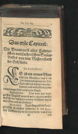 Das erste Capittel ... Das 43. und Letzte Capittel.