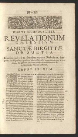 Incipit Secundus Liber Revelationum Caelestium Sanctae Birgittae De Suetia. Caput Primum. - Caput XXX.