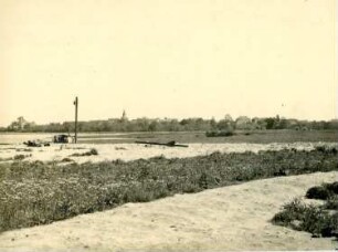 Neukieritzsch-Lobstädt. Tagebau Viktoria. Neue Vegetation auf dem zugeschütteten Tagebau. Blick gegen Kahnsdorf