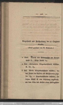 Verzeichniß und Beschreibung der 17 Original-Kupfer
