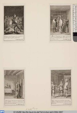 Unten rechts: Voila comme vous êtes faits vous autres Nobles a Chaumieres, vous aves une vanité ridicule