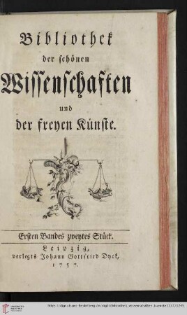 Ersten Bandes zweyten Stückes