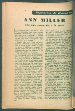 Ann Miller - una vida consagrada a la danza : Repostería de Hollywood