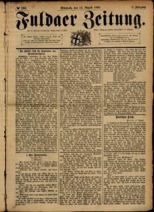 Ausgabe vom Mittwoch, den 13. August 1890.
