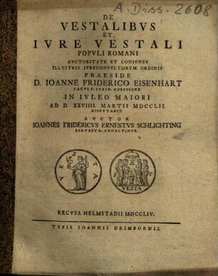 De vestalibus et iure vestali populi Romani