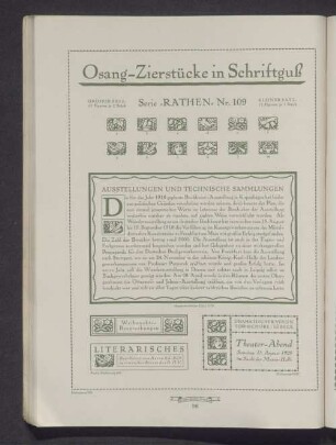 Osang-Zierstücke in Schriftguß
