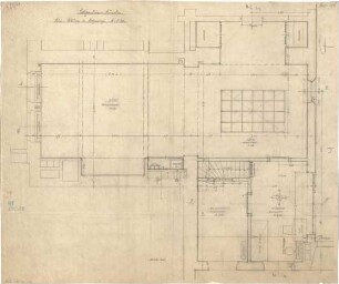 Fischer, Theodor; München - Westend, Bergmannstr.; Ledigenheim - Büroräume EG (Grundriss)