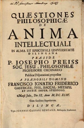 Quaestiones Philosophicae De Anima Intellectuali