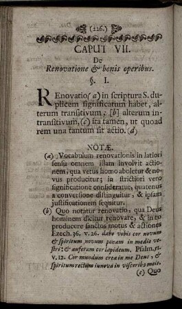 Caput VII. De Renovatione & bonis operibus.