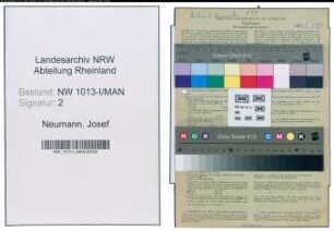 Entnazifizierung Josef Neumann , geb. 29.07.1909 (Technischer Zeichner)
