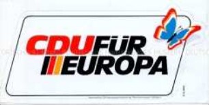 Wahlkampf-Aufkleber der CDU zur Europa-Wahl 1980