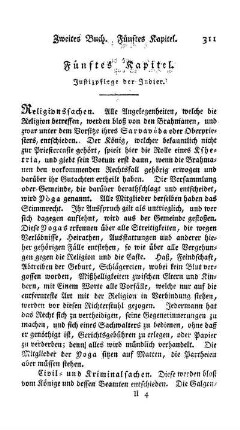 Fünftes Kapitel - Justizpflege der Indier