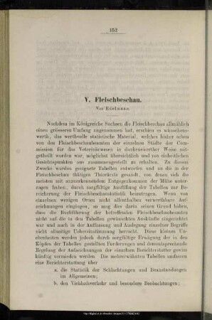 V. Fleischbeschau