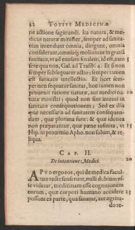 Cap. II. De intentione Medici.