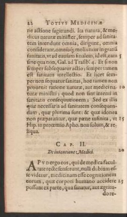 Cap. II. De intentione Medici.
