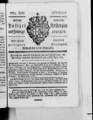 38tes Stück., Ausgabe vom 21. September 1785