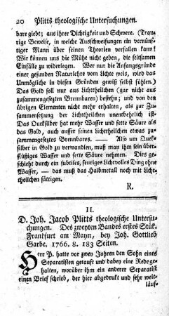 Theologische Untersuchungen. Des zweyten Bandes erstes Stük.