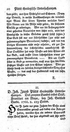 Theologische Untersuchungen. Des zweyten Bandes erstes Stük.