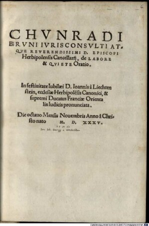 De Labore et quiete oratio