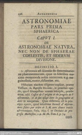[VI.] Astronomiae Pars Prima Sphaerica