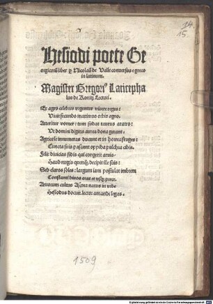 Hesiodi poete Georgicaru[m] liber