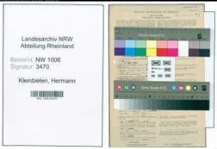 Entnazifizierung Hermann Kleinbielen , geb. 17.05.1893 (Mechanikermeister)