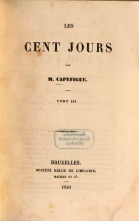 Les cent jours, 3