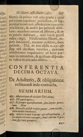 397-425, Conferentia Decima Octava