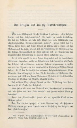 60-75 Die Religion und das sog. Unterbewußtsein