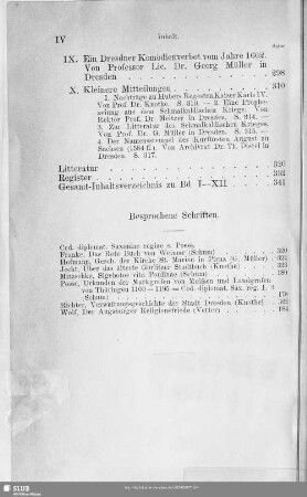 Besprochene Schriften
