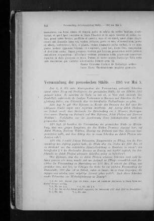 Versammlung der preussischen Städte. - 1383 vor Mai 3.