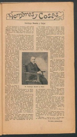 Santiago Ramón y Cajal : Hombres y cosas