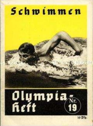Begleitheft zu den Olympischen Spielen 1936 für die Sportart Schwimmen
