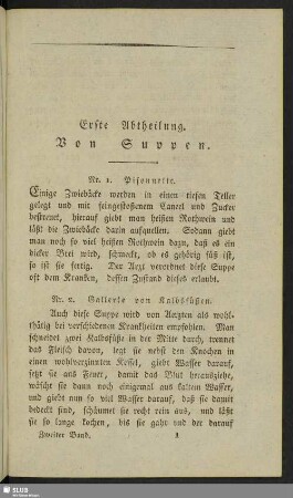 Erste Abtheilung. Von Suppen