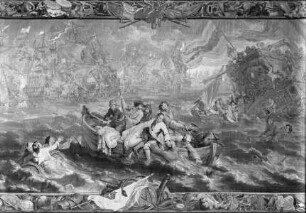 Tapisseriefolge mit Feldzugszenen (Schleißheimer Folge) — Der Seesieg der niederländisch-englischen Flotte an der französischen Küste bei La Hogue 1692
