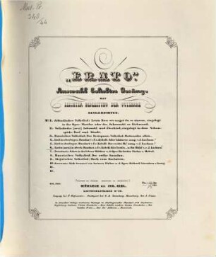 Erato : Auswahl beliebter Gesänge mit leichter Begleitung der Guitarre, 6. Lieder (zwei) in oberb. Mundart v. F. v. Kobell : Bi z'fried'n u. Die Mühl
