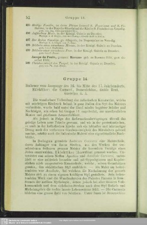 Gruppe 14. Italiener vom Ausgange des 16. bis Mitte des 17. Jahrhunderts