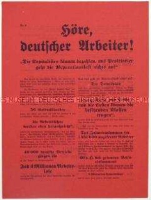 Aufruf des Reichsausschusses für das Deutsche Volksbegehren zur Teilnahme am Volksbegehren gegen den Young-Plan 1929