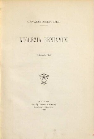 Lucrezia Beniamini : Racconto