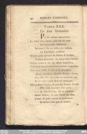 Fable XXX. Le deux Grenouilles.