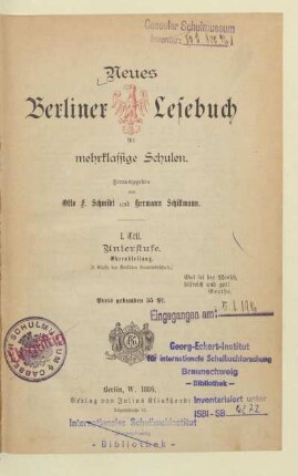 Teil 1, [Schülerband]: Unterstufe, Oberabteilung, (5. Klasse der Berliner Gemeindeschule)