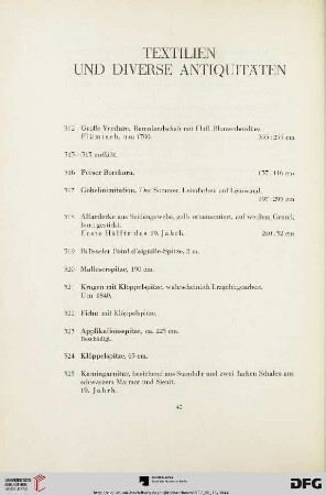 Textilien und diverse Antiquitäten (Nr. 312-333)