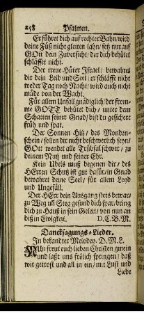 Dancksagungs-Lieder.