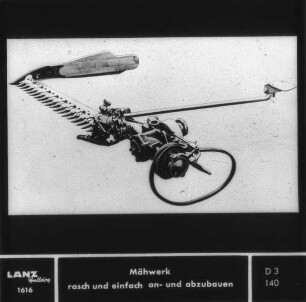 Mähwerk rasch und einfach an- und abzubauen