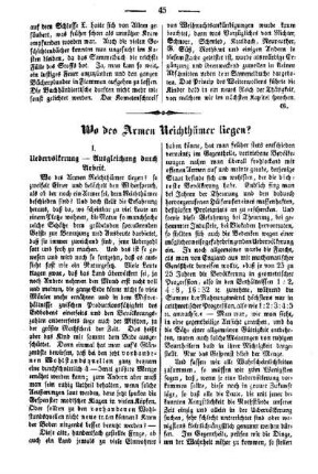 Wo des Armen Reichthümer liegen?