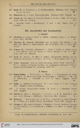 III. Geschichte der Landesteile (Nr. 471 - 1755)
