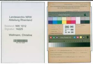 Entnazifizierung Christine Wellmann , geb. 18.01.1891 (Lehrerin)
