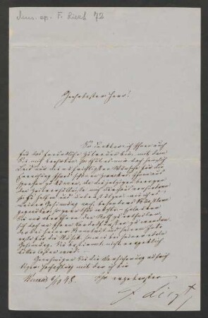 Brief an Unbekannt : 06.10.1848