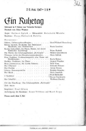 Ein Ruhetag